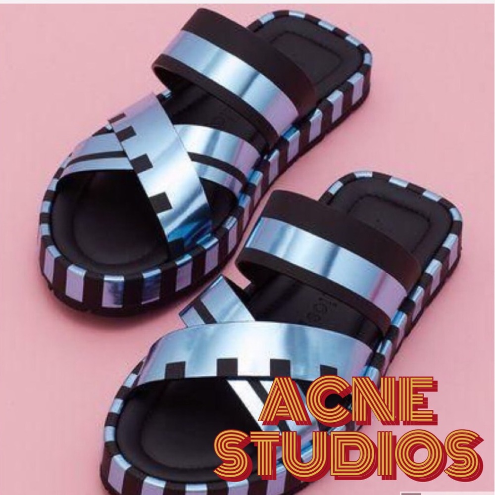 Acne Kleate Platform Metallic Sandals